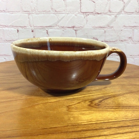 Vintage McCoy Brown Drip Glaze Soup Chowder Chili Ceramic Handled Mug - Picture 1 of 9